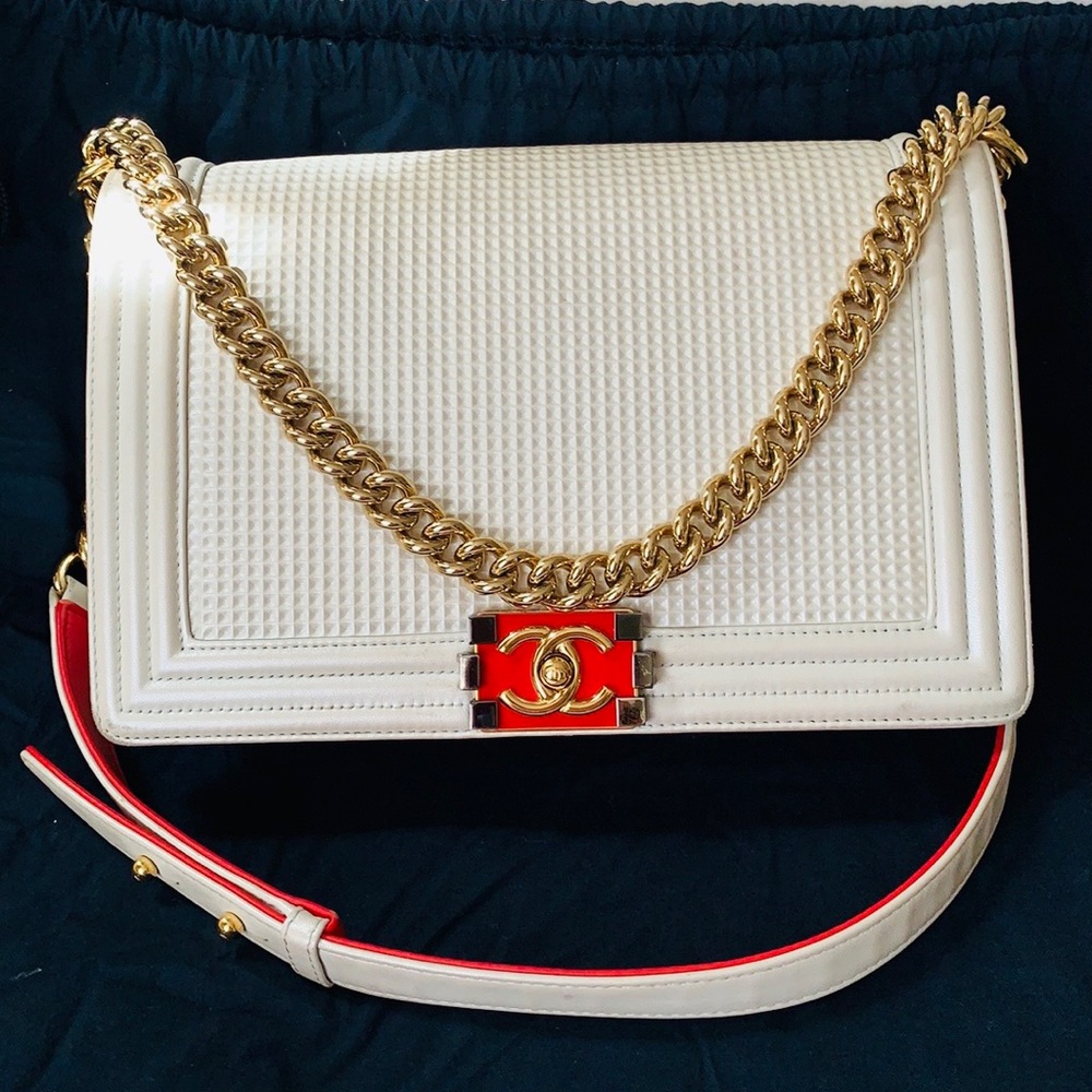 CHANEL Boy Cube Metallic Cruise Embossed Crossbody